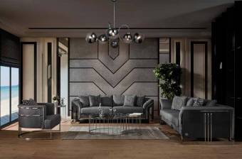 Комплект мягкой мебели Belluno Silver 3+3+1+1